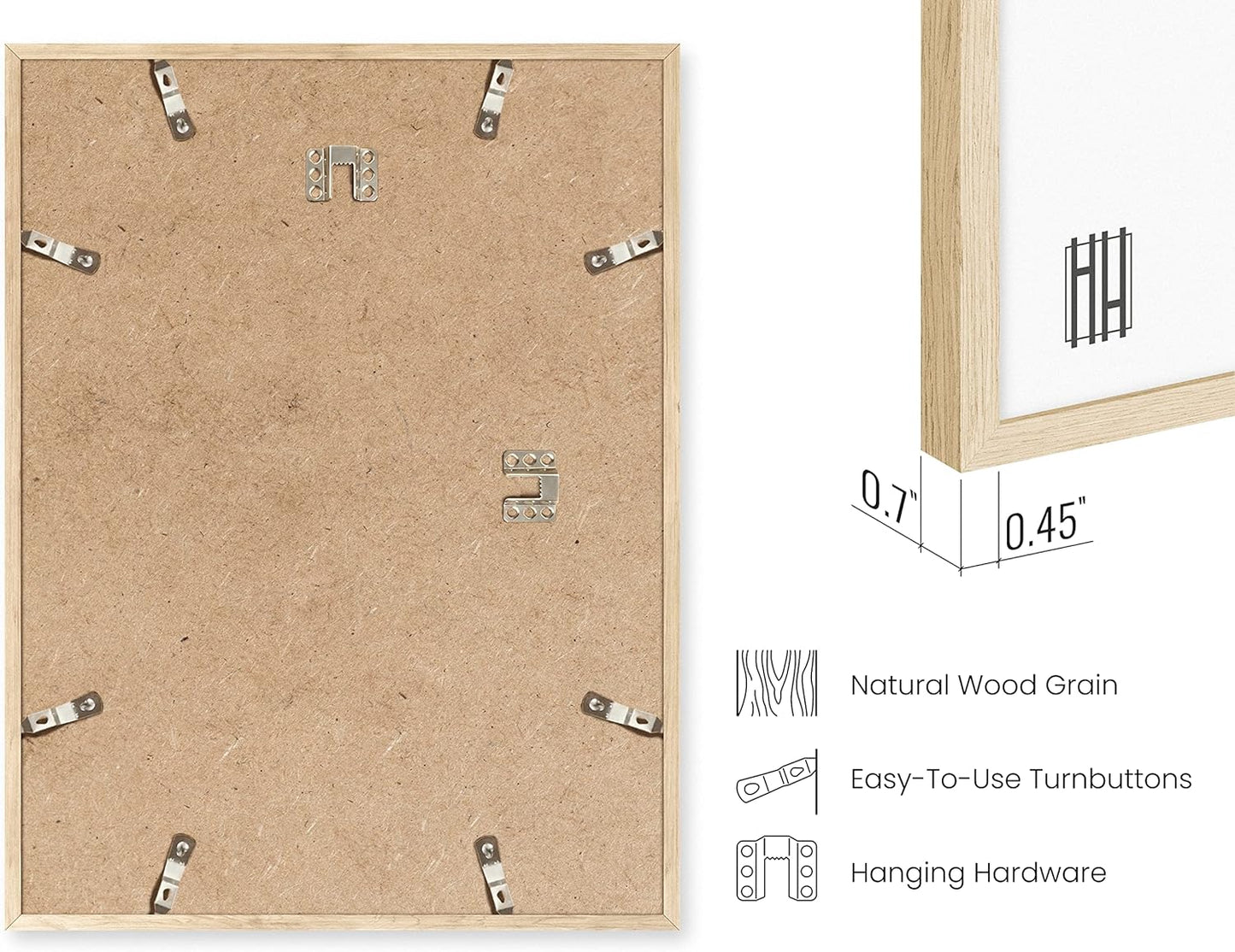 Haus and Hues 18x24 Natural Oak Wood Picture Frames Set of 15 - Premium Bulk Picture Frames 12x16 Bundle - Elegant Gallery Wall Frame Set for Posters, Art Display - Ideal for Wall Decor in Home &