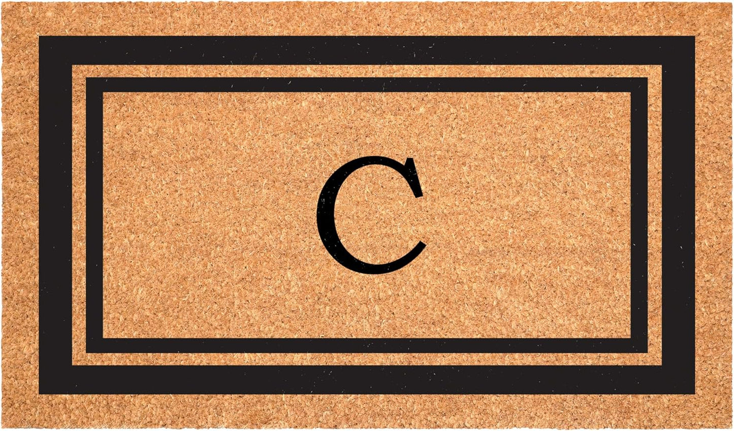 Calloway Mills 152963048C Black Border 30" x 48" Monogram Doormat Letter (C)