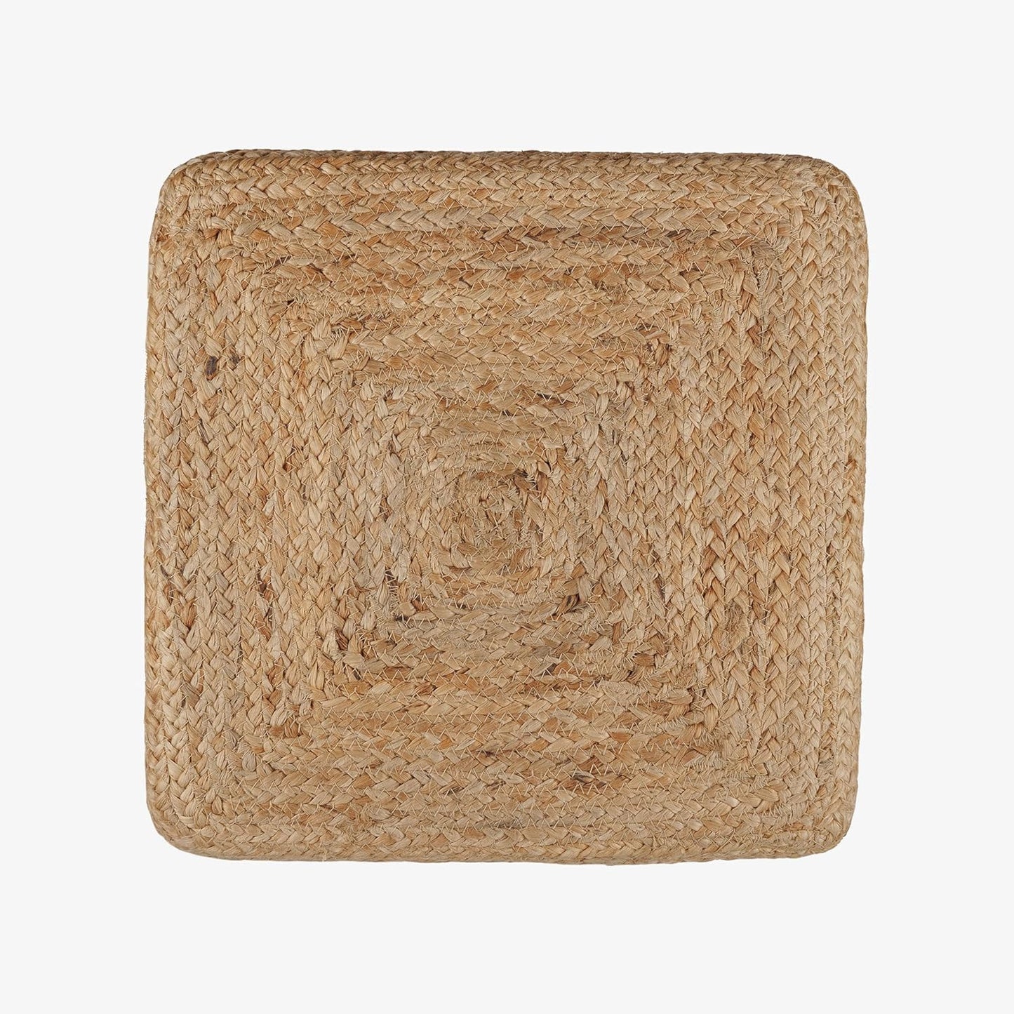REDEARTH · Cube Pouf Foot Stool Ottoman - Jute Braided Pouffe Poof Accent Sitting Footrest for The Living Room, Bedroom, Nursery, Patio, Lounge & Other Rooms (14.5”x14.5”x16”; Natural Acorn)