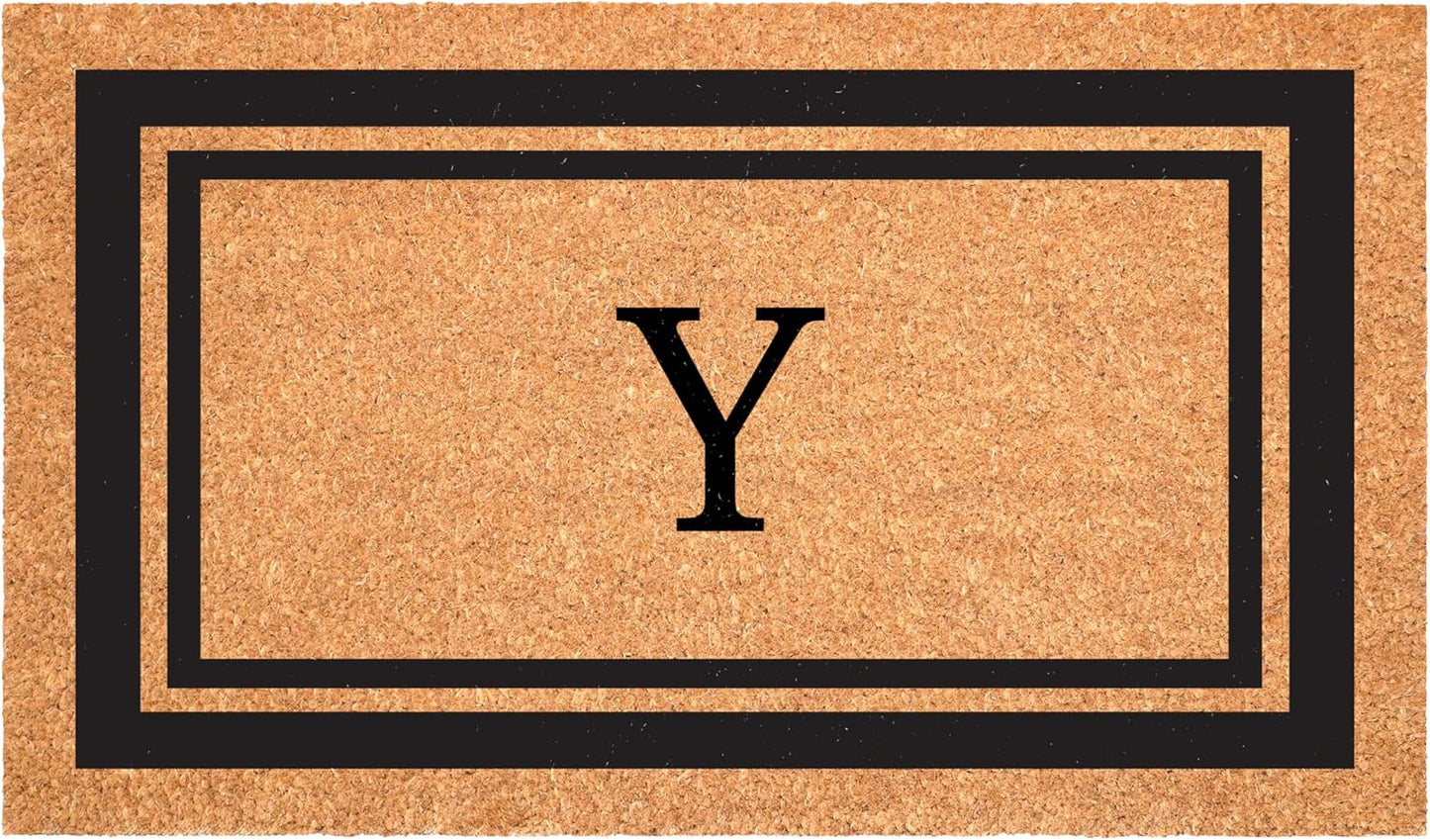 Calloway Mills 152962436Y Black Border 24" x 36" Monogram Doormat, (Letter Y)