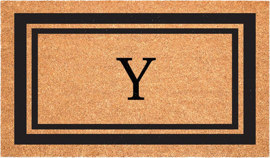 Calloway Mills 152963048Y Black Border 30" x 48" Monogram Doormat Letter (Y)