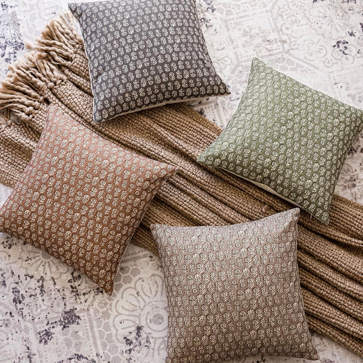 Foindtower Set of 2 Decorative Floral Body Lumbar Throw Pillow Covers Neutral Modern Farmhouse Cushion Covers Vintage Home Decor for Sofa Couch Chair Bedroom Living Room Outdoor,14×36 Inch,Tan Taupe
