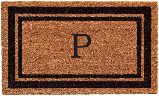 Calloway Mills 152963672P Black Border 36" x 72" Monogram Doormat Letter (P)