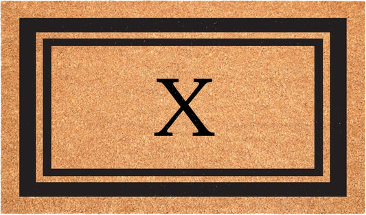 Calloway Mills 152961830X Black Border 18" x 30" Monogram Doormat, (Letter X)