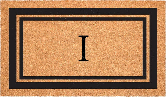 Calloway Mills 152962448 Black Border 24" x 48" Monogram Doormat (Letter I)