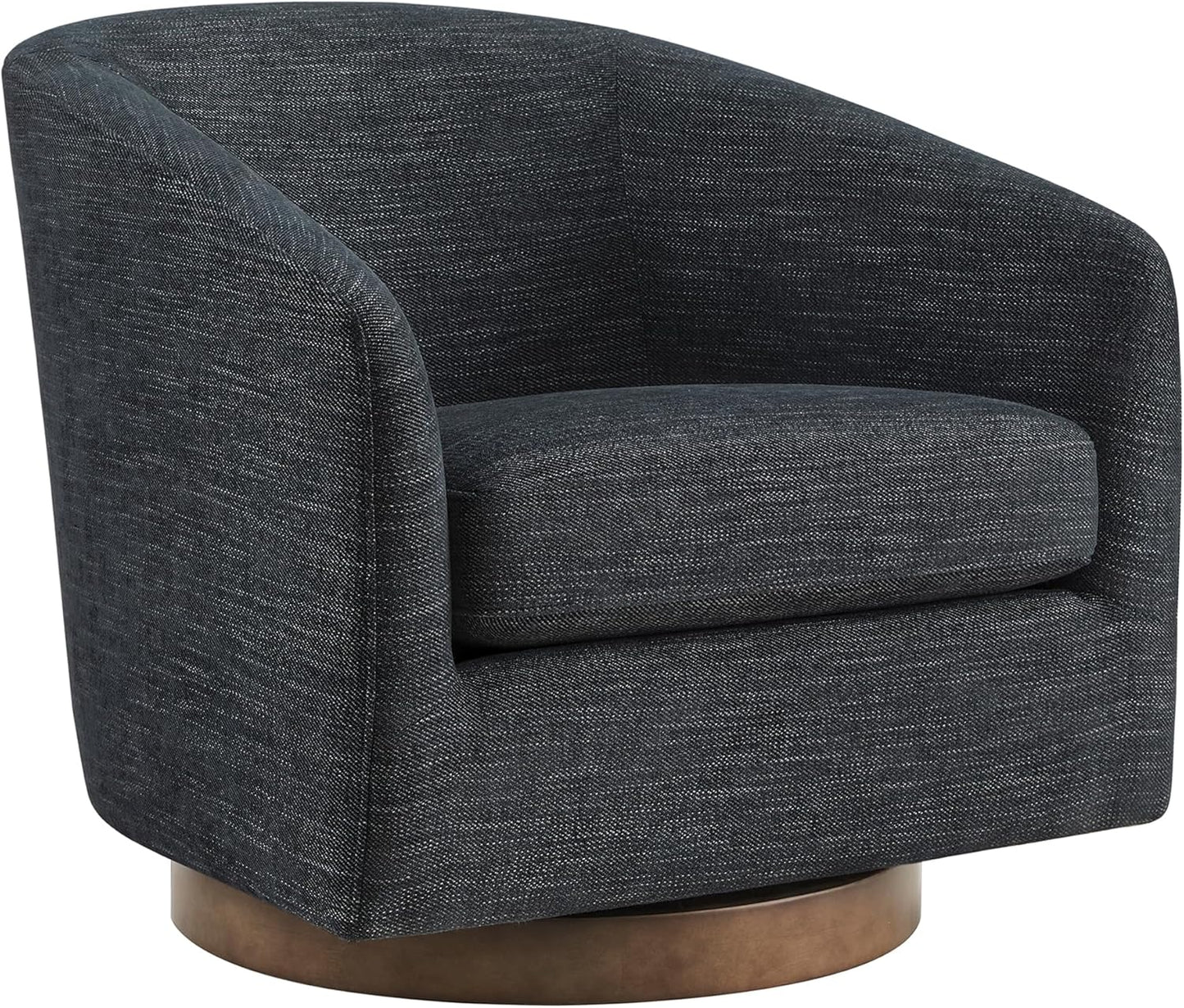 CHITA Swivel Accent Chair Set of 2, FSC Certified Upholstered Fabric Barrel Chair for Living Room, Fully Assembled, Midnight