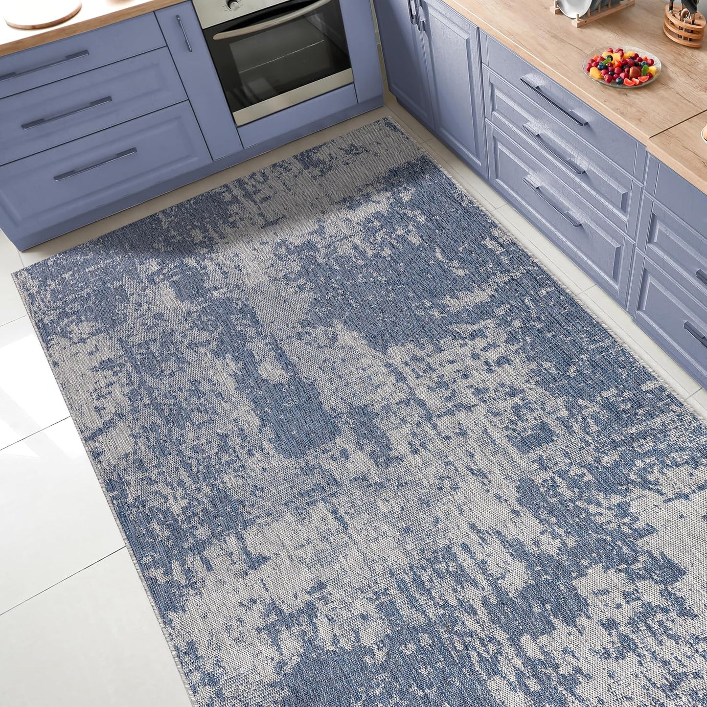 Keen Home Design Terrace Outdoor Area Rug - 4x6 Washable Indoor/Outdoor Rug for Patio, Kitchen, Balcony, Beach, Garden, Deck and Porch, Size: 3'10"x5'7"