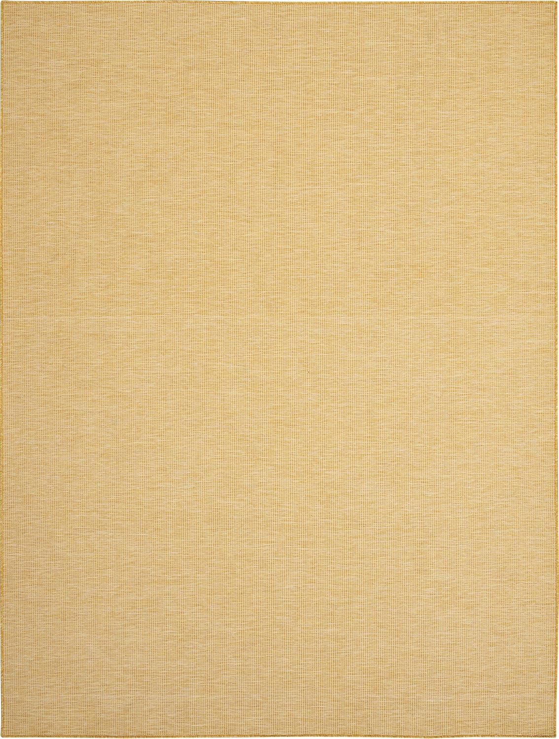 Nourison Home Positano Yellow 9' x 12' Area Rug, Modern, Solid, Indoor/Outdoor, Easy Cleaning, Non Shedding, Bed Room, Living Room, Deck, Backyard